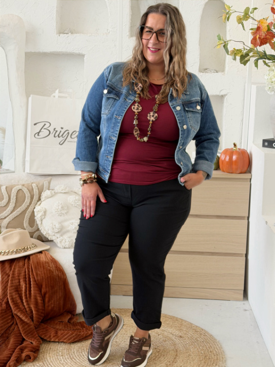 Elastické kalhoty Hope do 4XL - černé