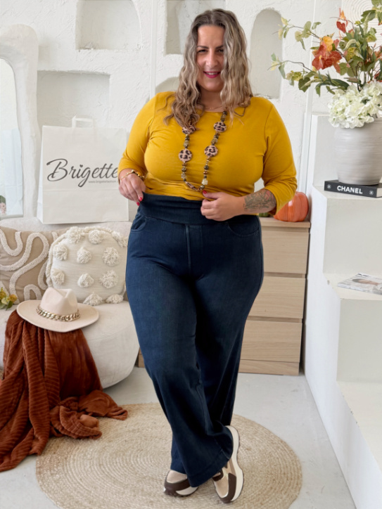 Džegíny Adena do 4XL - tmavě modrý denim
