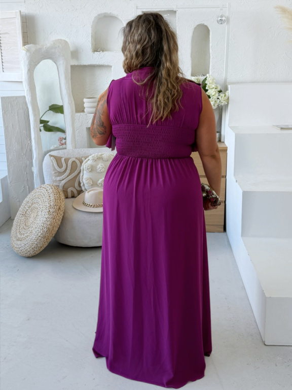 Plesové společenské šaty Aria do 3XL - ostružina