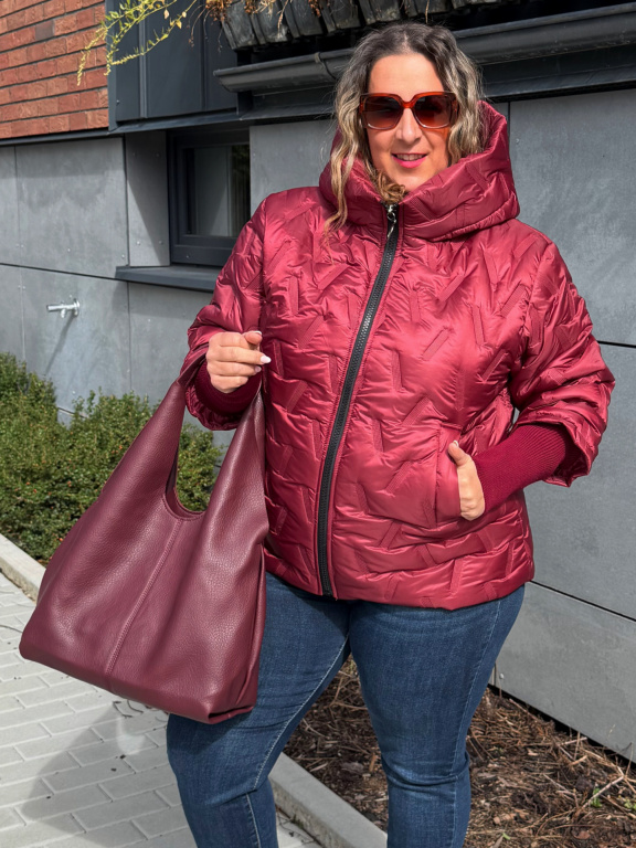 Přechodová bunda Trendy do 3XL - vínová