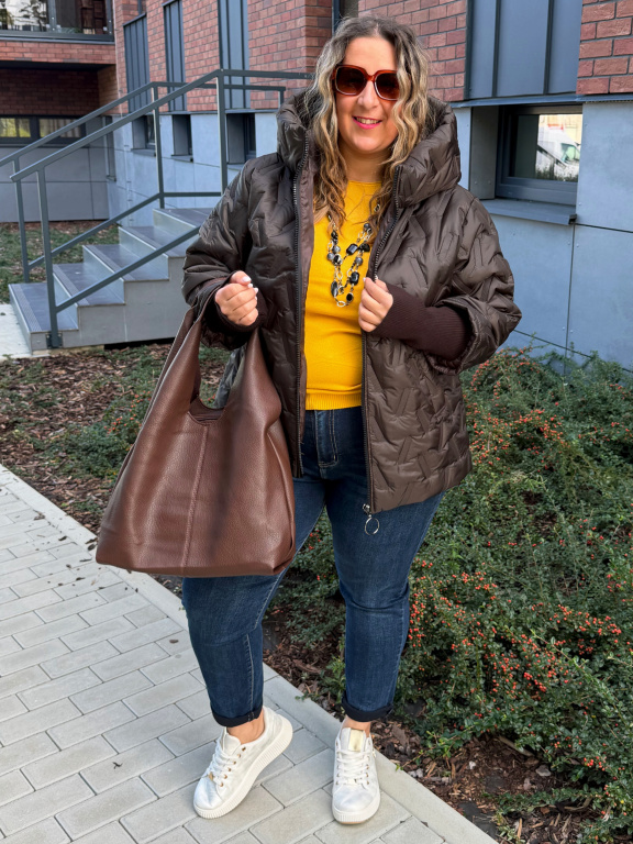 Přechodová bunda Trendy do 3XL - čokoládová