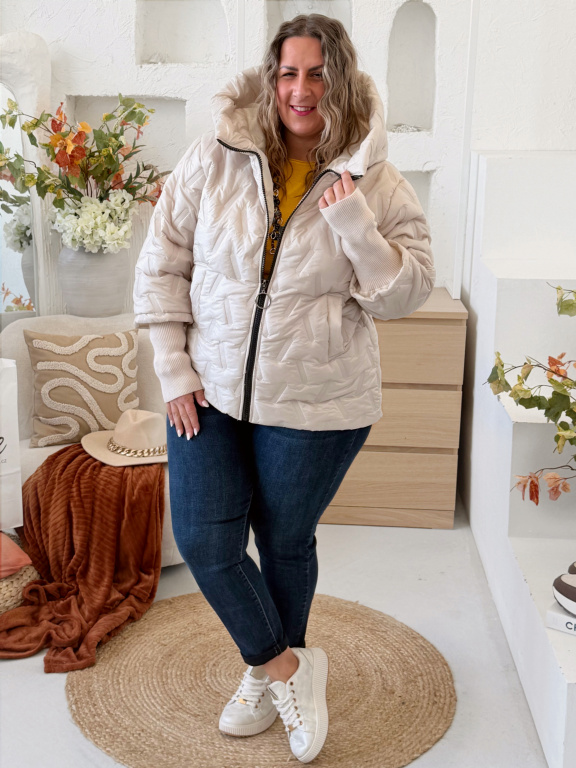 Přechodová bunda Trendy do 3XL - béžová