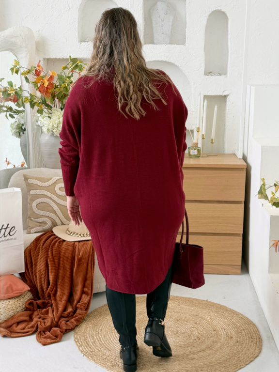 Roláková tunika Premium do 4XL - vínový