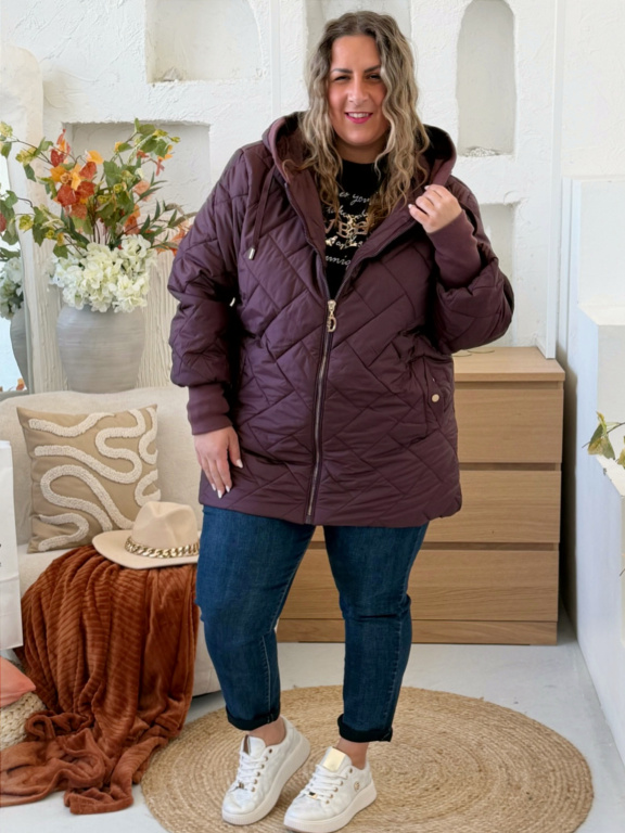 Přechodová - zimní bunda do 6XL - fialová