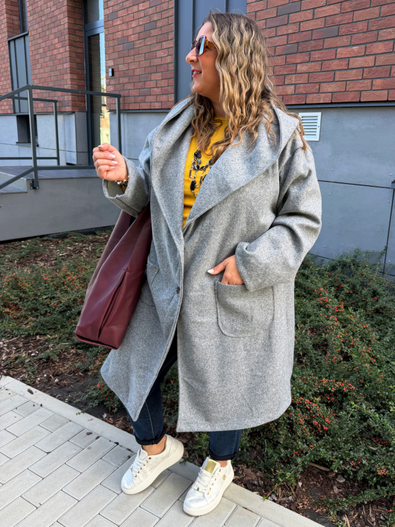 Oversize kabát Margot do 5XL - šedý
