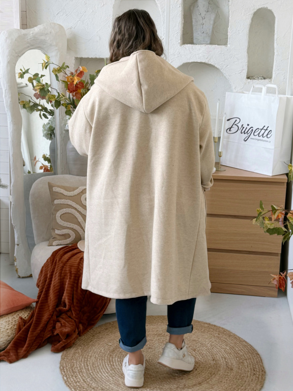 Oversize kabát Margot do 5XL - krémový