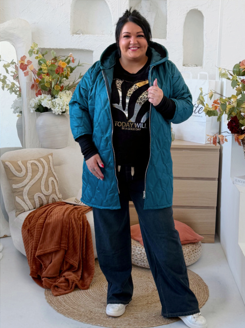 Mikina vzhledu manšestru - měkoučká - Goldie do 3XL - černá