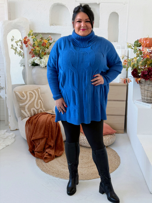 Oversize rolák Sofie do 4XL - královsky modrý