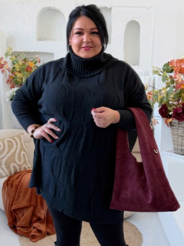 Oversize rolák Sofie do 4XL - černý
