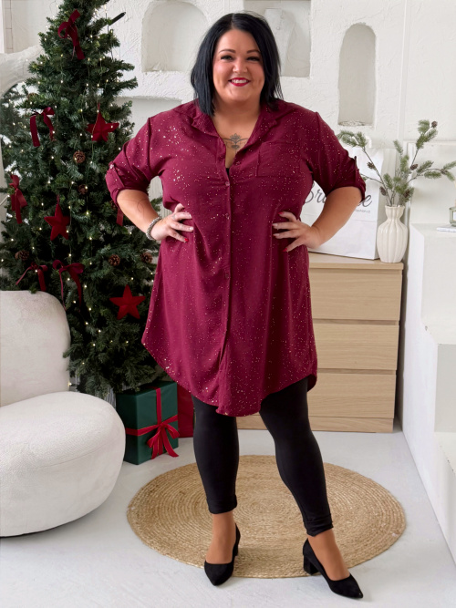 Košile PARTY QUEEN do 4XL - bordo