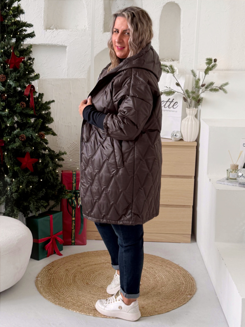 Přechodová bunda Marlen do 3XL - čokoláda
