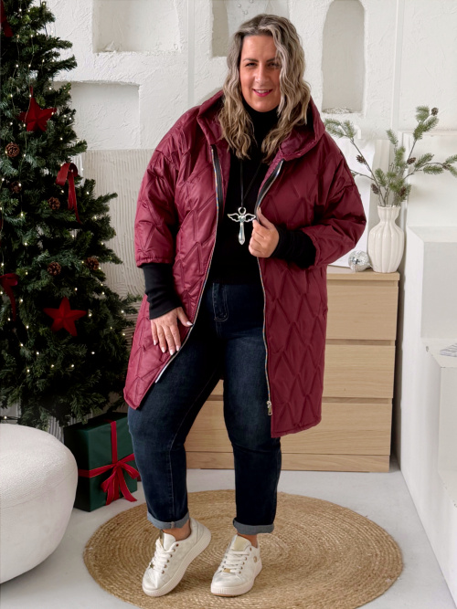 Přechodová bunda Marlen do 3XL - vínová
