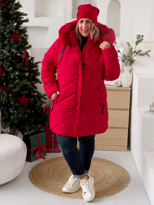 Zimní bunda Zlata do 4XL - červená