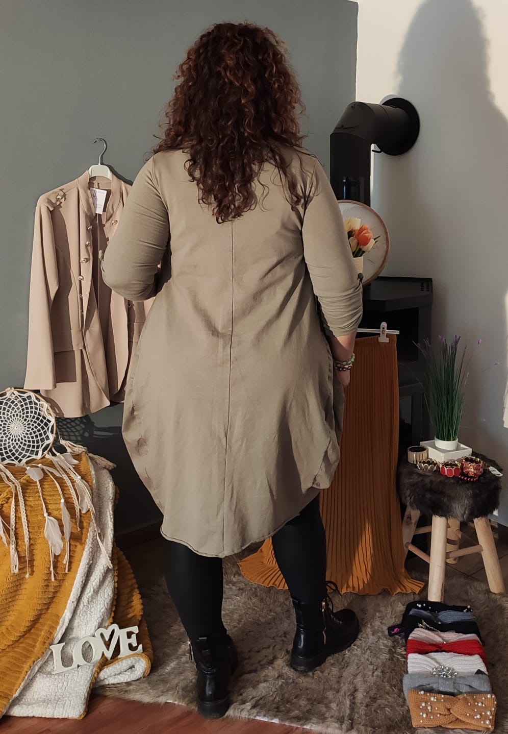 Tunikové šaty Timotha - khaki