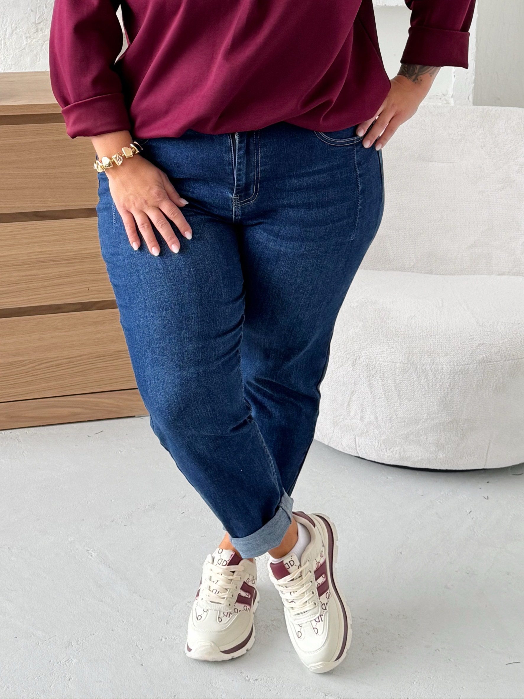 Elastické džíny Mom fit Line vel.34