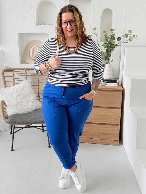 Elastické kalhoty Siera do 4XL fuchsiové