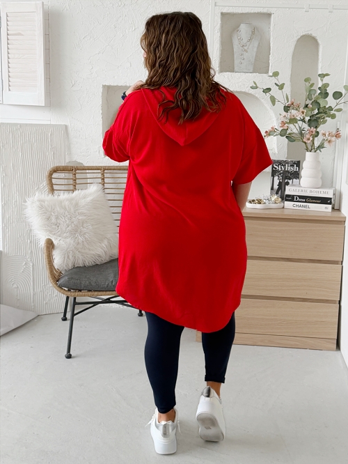 Halenka Sporty z nemačkavého materiálu - červená