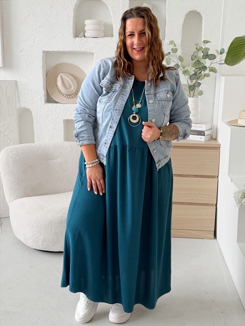 Šaty Sunny Comfort do 5XL - petrolej