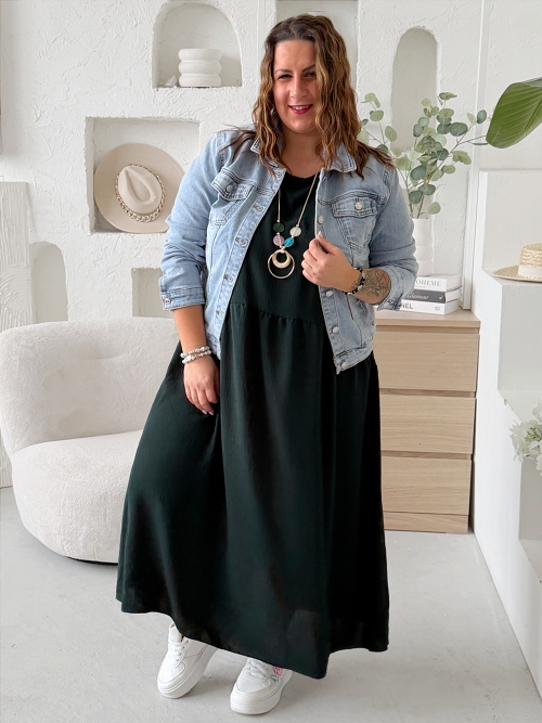 Šaty Sunny Comfort do 5XL - tm.smaragdová