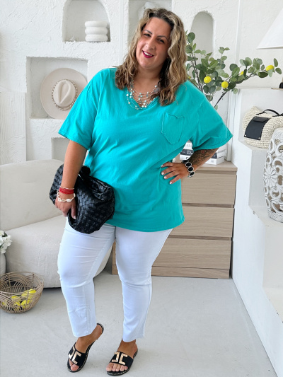 Superelastické strečové kalhoty Ivka bílé