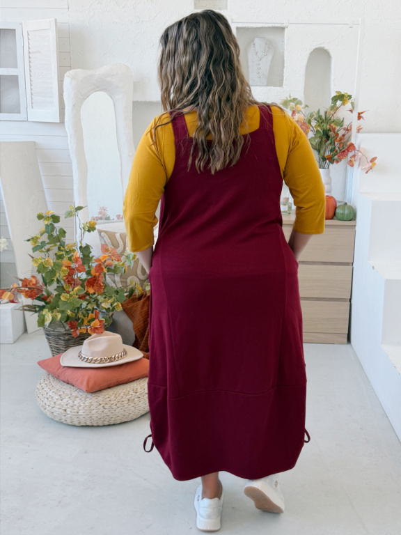 Laclové šaty Myself do 4XL - vínové