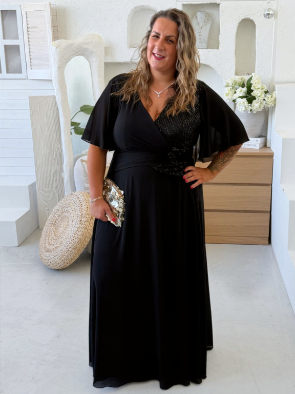 Plesové společenské šaty Aria do 3XL - černé