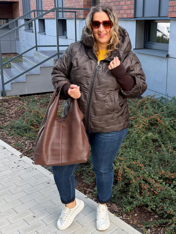 Přechodová bunda Trendy do 3XL - čokoládová
