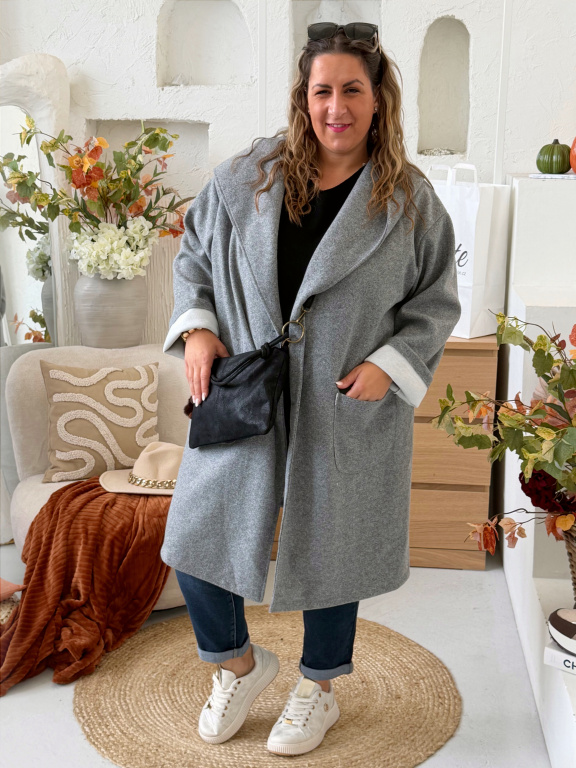 Oversize kabát Margot do 5XL - šedý
