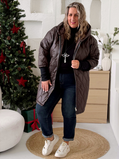 Přechodová bunda Marlen do 3XL - čokoláda