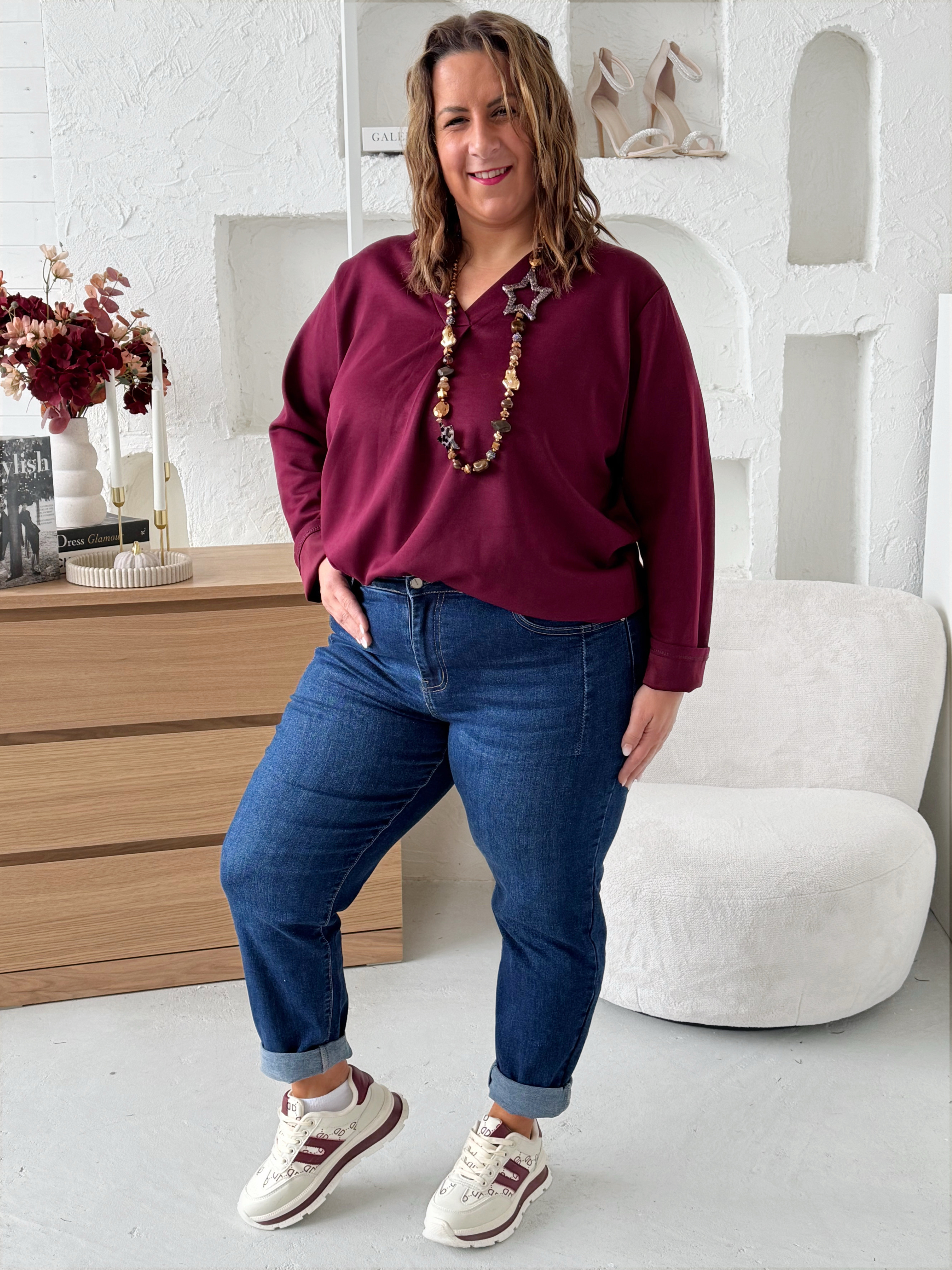 Elastické džíny Mom fit Line vel.34