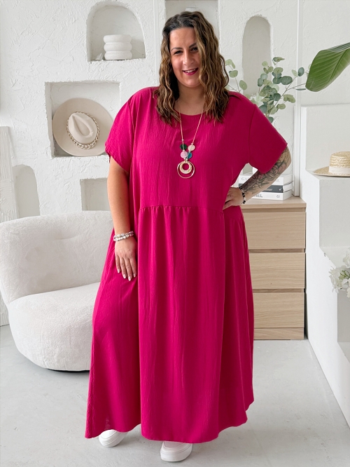 Šaty Sunny Comfort do 5XL - fuchsiové