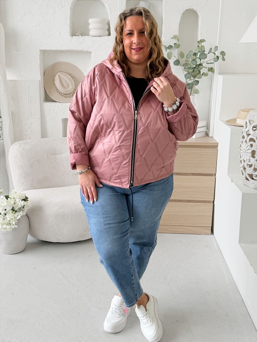 Prošívaná bunda Selena do 3XL - starorůžová