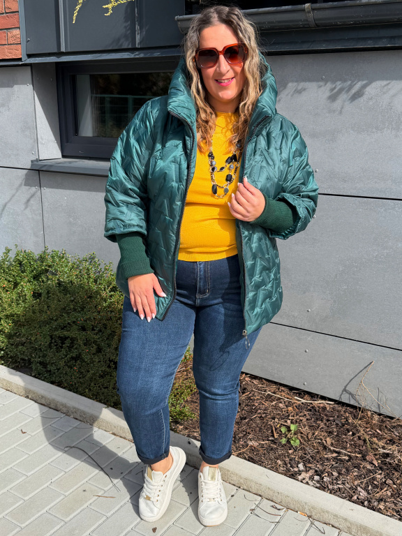 Přechodová bunda Trendy do 3XL - smaragdová