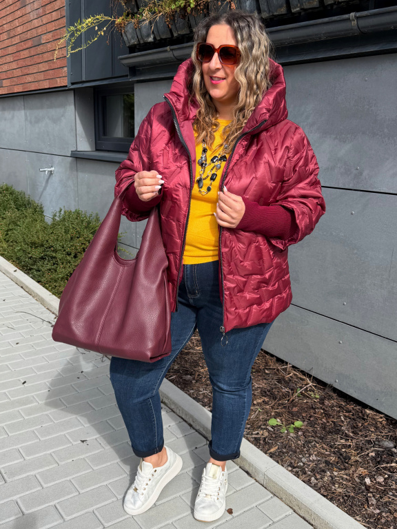 Přechodová bunda Trendy do 3XL - vínová