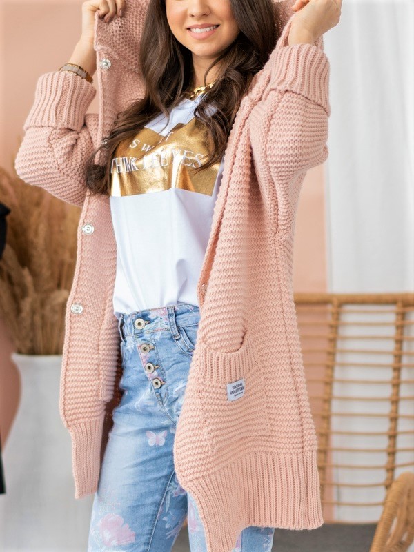 Pletený cardigan Luxx Italian růžový