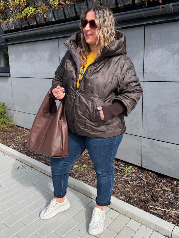 Přechodová bunda Trendy do 3XL - čokoládová