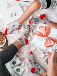 Vánoční ponožky Reindeer dětské šedé 32/34