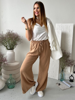 Mušelínové kalhoty camel