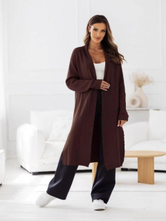 Cardigan Maxi hnědý
