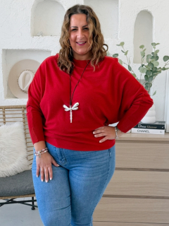 Svetr Lucy do 4XL - červený 