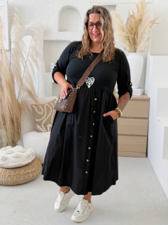 Bavlněné šaty Ashley Knopp do 4XL - černé