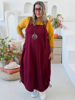 Laclové šaty Myself do 4XL - vínové