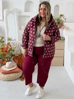 Přechodová podzimní bunda Puntík do 3XL - vínová