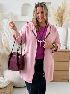 Mikina na zip Máselko Symbol do 3XL - růžová