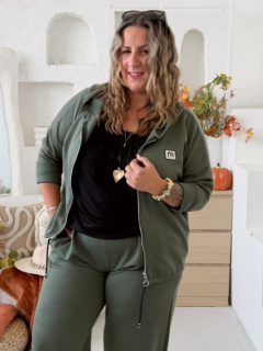 Máselková mikina Jefry do 4XL - khaki